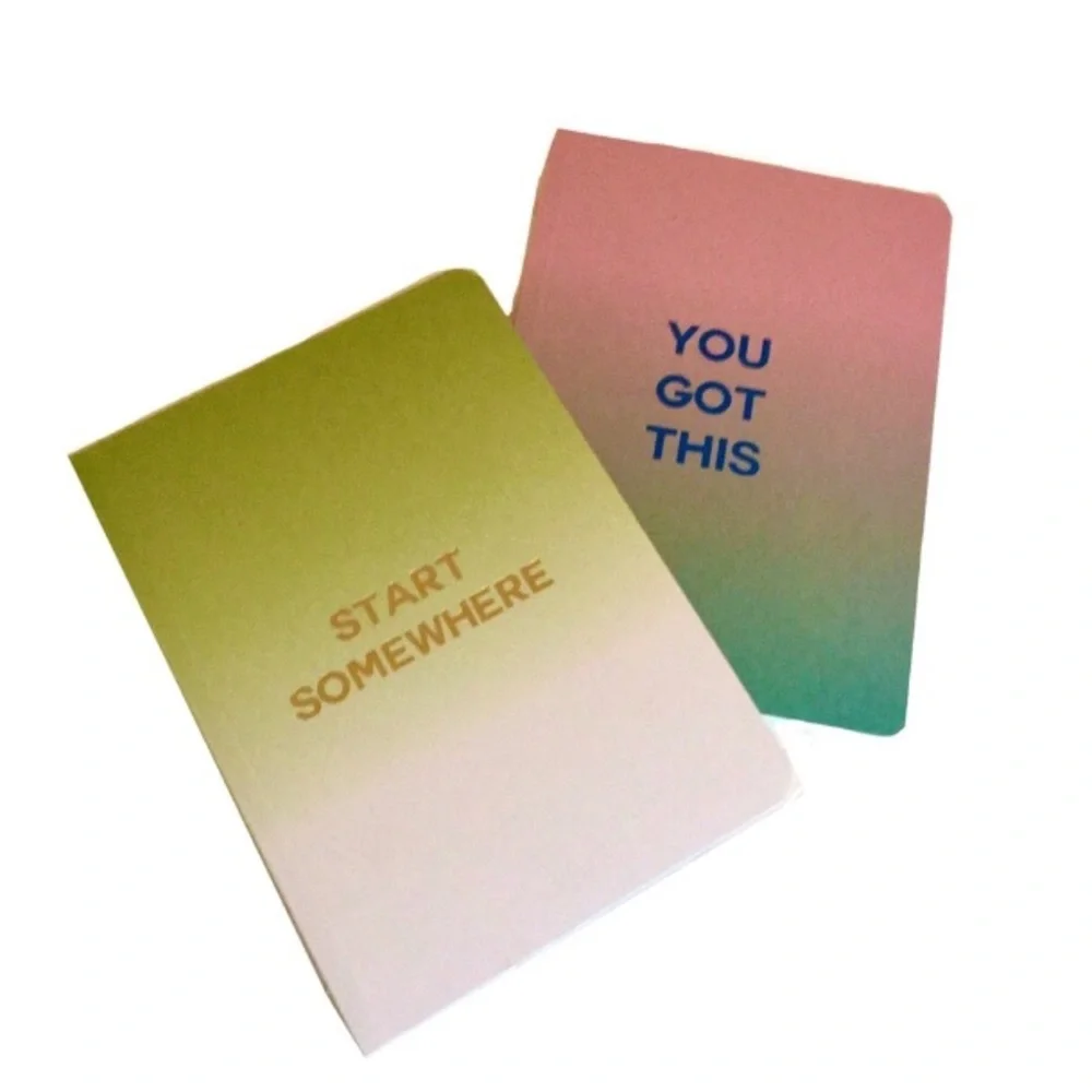 Two Motivational Message Notepads in Ombré Pastels